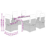 vidaXL Ensemble à manger de jardin coussins 7 Pièces mélange beige rotin