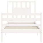 vidaXL Cadre de lit avec tête de lit blanc simple bois massif