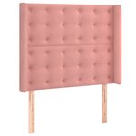 vidaXL Sommier à lattes de lit matelas et LED Rose 90x190 cm Velours