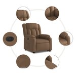 vidaXL Fauteuil inclinable électrique marron tissu