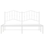 vidaXL Cadre de lit métal avec tête de lit blanc 180x200 cm