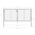 vidaXL Porte de jardin Acier galvanisé 306x150 cm Argenté