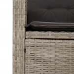 vidaXL Ensemble à manger de jardin et coussins 9 Pièces gris clair rotin
