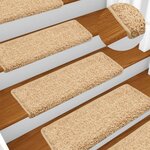 vidaXL Tapis d'escalier 15 Pièces 65x21x4 cm Marron