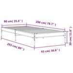 vidaXL Cadre de lit sans matelas sonoma gris 90x200 cm