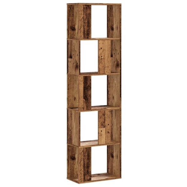 vidaXL Bibliothèque 5 niveaux vieux bois bois d'ingénierie