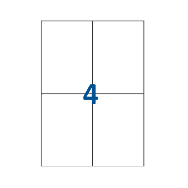 Lot de 100 Planches étiquettes autocollantes sur feuille A4 : 105 x 148 5 mm (4 étiquettes par feuille)