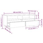 vidaXL Meuble TV chêne fumé 100x34 5x44 5 cm bois d'ingénierie