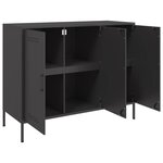 vidaXL Buffet noir 100 5x39x79 cm acier laminé à froid