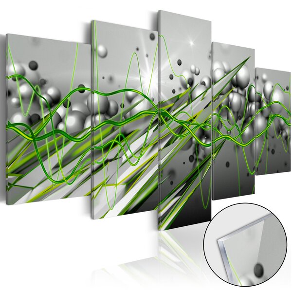 Tableau sur verre acrylique - green rhythm [glass] l x h en cm 100x50