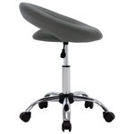 Chaise fauteuil siège de travail roulante similicuir gris 02_0024077