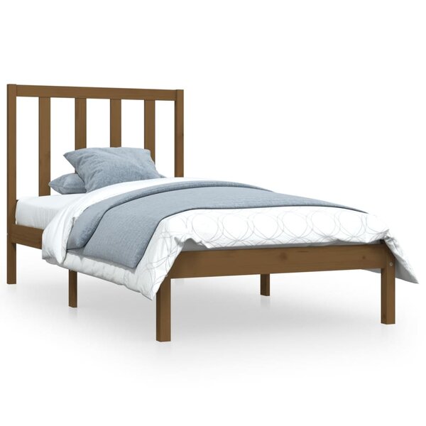 vidaXL Cadre de lit Marron miel Bois de pin massif 100x200 cm
