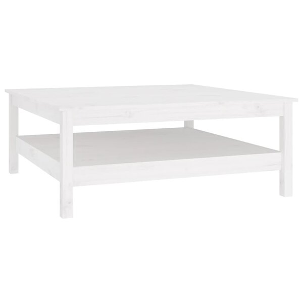vidaXL Table basse Blanc 100x100x40 cm Bois massif de pin
