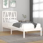 vidaXL Cadre de lit Blanc Bois de pin massif 90x190 cm Simple