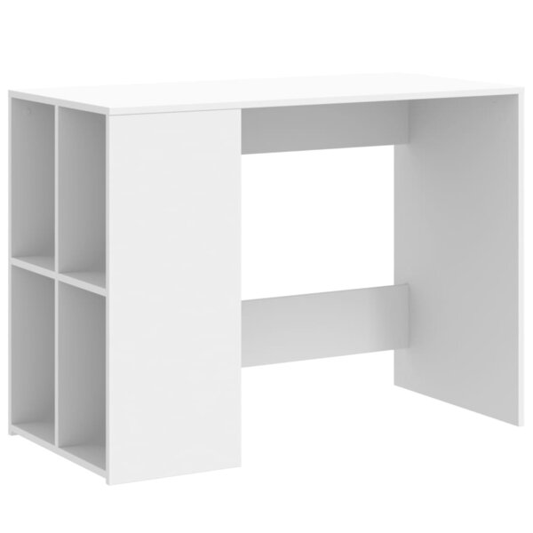 Bureau table poste de travail meuble d'ordinateur informatique étude 102 x 50 x 75 cm bois d'ingénierie blanc 02_0023503