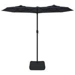 vidaXL Parasol à double tête avec LED noir 316x240 cm