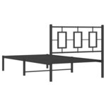 vidaXL Cadre de lit métal avec tête de lit noir 100x190 cm