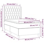 vidaXL Sommier à lattes de lit matelas et LED Crème 90x200 cm Tissu