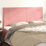 vidaXL Têtes de lit 4 Pièces Rose 80x5x78/88 cm Velours