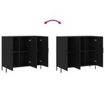 vidaXL Buffet noir 90x34x80 cm bois d'ingénierie
