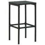 vidaXL Ensemble de bar de jardin 16Pièces et coussins Résine tressée Noir