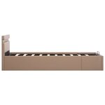 vidaXL Cadre de lit à rangement hydraulique et LED similicuir 90x200cm