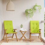 vidaXL Chaises de jardin inclinables 2Pièces et coussins bois massif teck