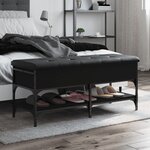 vidaXL Banc à chaussures noir 102x42x45 cm bois d'ingénierie