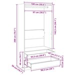 vidaXL Garde-robe Gris béton 100x50x200 cm Bois d'ingénierie