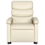 vidaXL Fauteuil inclinable de massage Crème Similicuir