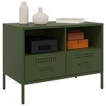 vidaXL Meuble TV vert olive 68x39x50 5 cm acier laminé à froid