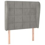 vidaXL Tête de lit avec oreilles Gris clair 83x23x118/128 cm Velours