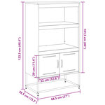vidaXL Buffet haut vert olive 68 5x38 5x107 cm acier