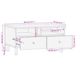 vidaXL Table basse noir 80x54x40 cm bois massif de manguier