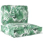 vidaXL Ensemble de coussins de palette en 2 pièces motif feuillage en tissu Oxford