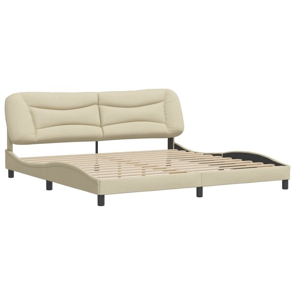vidaXL Cadre de lit sans matelas crème 200x200 cm tissu