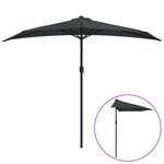 vidaXL Parasol de balcon et mât en aluminium Anthracite 270x144cm Demi