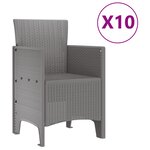 vidaXL Ensemble de Salle à Manger de Jardin 11 pièces Gris Poly Rattan