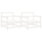 vidaXL Chaises de jardin lot de 2 blanc bois massif de pin