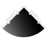 vidaXL Étagères d'angle 2 Pièces et supports chromés Verre Noir 45x45 cm