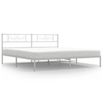 vidaXL Cadre de lit métal avec tête de lit blanc 193x203 cm