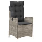 vidaXL Ensemble de salle à manger de jardin 5 pièces avec coussins Gris clair Poly Rattan
