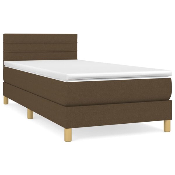 vidaXL Sommier à lattes de lit avec matelas Marron foncé 100x200 cm