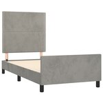 vidaXL Cadre de lit avec tête de lit Gris clair 100x200 cm Velours