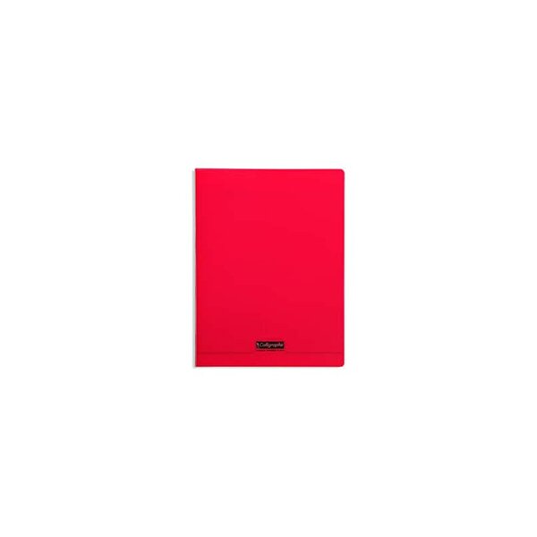 Cahier 140 pages seyès 90 g  couverture polypropylène rouge  format 24 x 32 cm calligraphe
