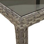 vidaXL Ensemble à manger de jardin et coussins 9 Pièces gris rotin verre