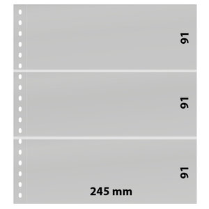 Feuilles de classement Omnia Lindner à 3 bandes pour blocs-feuillets. Fond - Blanc