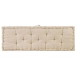 vidaXL Coussins de plancher de palette 2 Pièces Coton Beige