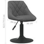 vidaXL Chaises pivotantes à manger lot de 6 gris foncé velours