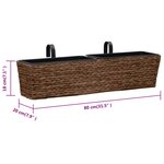 vidaXL Pots de fleurs 2 Pièces jacinthe d'eau marron